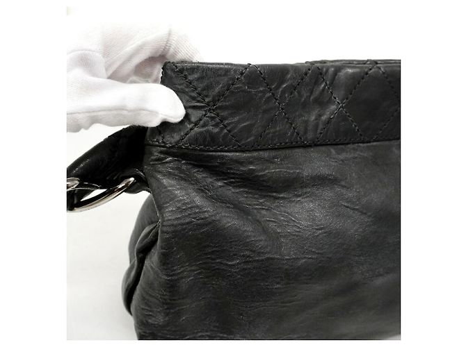 Bolso de hombro Chanel 2.55 Matelassé Negro - vista 8