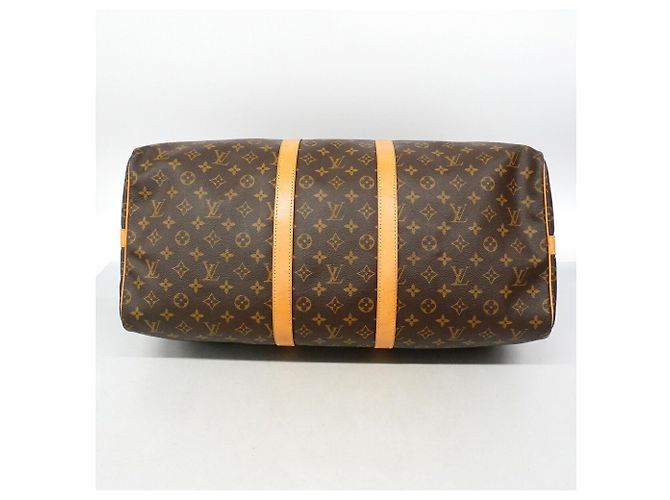 Louis Vuitton Boston Monogram Keepall Bandoulière 55 Marrom - vista 3