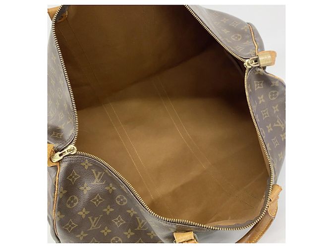 Louis Vuitton Boston Monogram Keepall 60 Castaño - vista 4