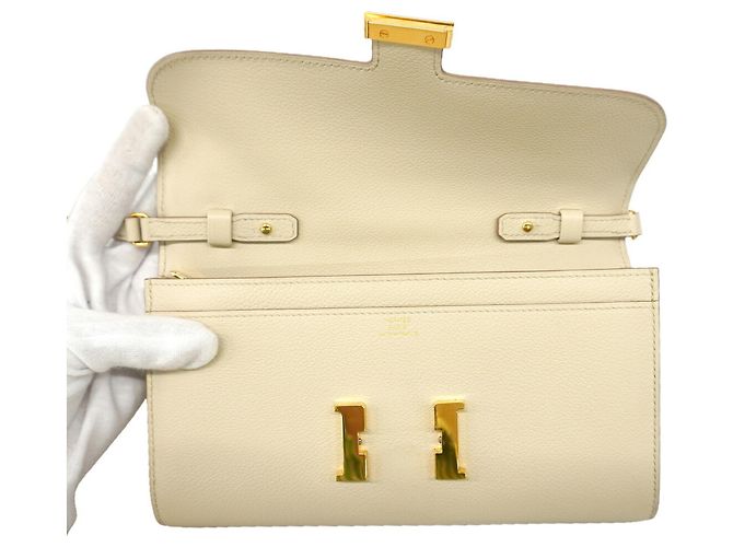 Hermès Hermes Constance To Go Evercolor Geldbörse Beige - Ansicht 9
