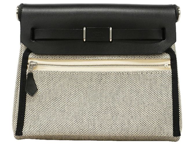 Hermès Bolso de hombro Hermes Herbag Zip Mini Toile H Negro - vista 8