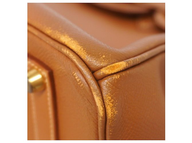 Hermès Bolso de mano Hermes Birkin 35 Dorado - vista 6