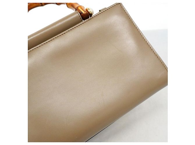 Borsa a mano Gucci Bamboo in pelle marrone - vista 11