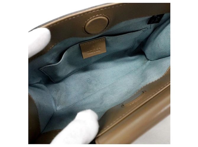 Borsa a mano Gucci Bamboo in pelle marrone - vista 12