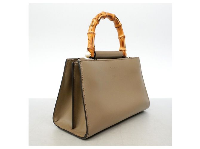 Borsa a mano Gucci Bamboo in pelle marrone - vista 2
