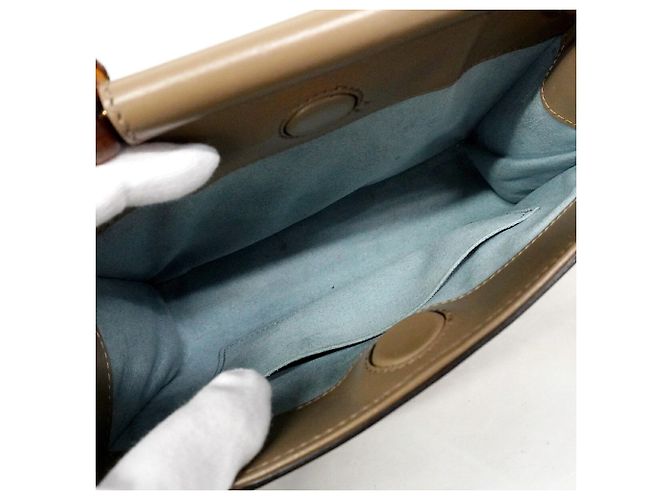 Borsa a mano Gucci Bamboo in pelle marrone - vista 4