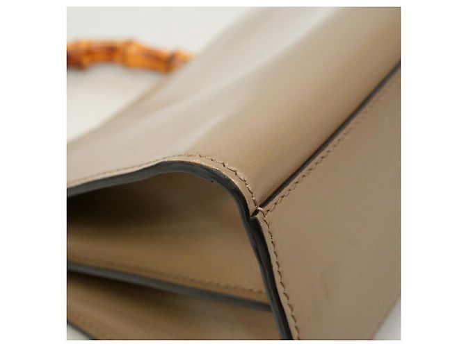 Borsa a mano Gucci Bamboo in pelle marrone - vista 7