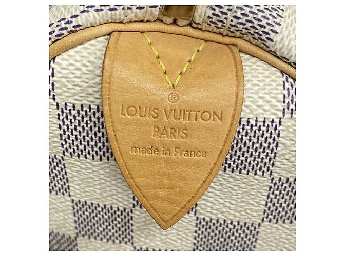 Borsa Louis Vuitton Damier Azur Speedy 25 Bianco - vista 5