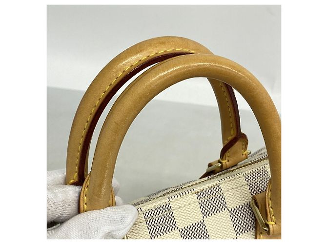 Borsa Louis Vuitton Damier Azur Speedy 25 Bianco - vista 6