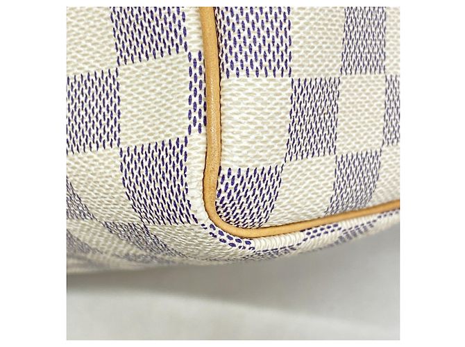 Borsa Louis Vuitton Damier Azur Speedy 25 Bianco - vista 7