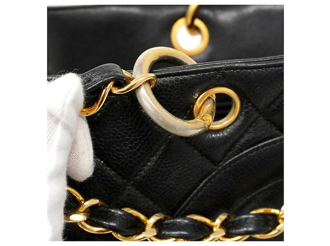 Saco Tote Chanel em couro de bezerro granulado preto - vista 10