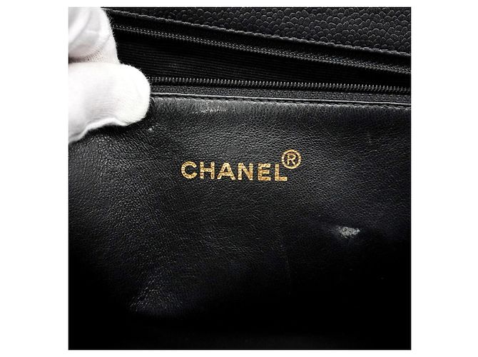 Saco Tote Chanel em couro de bezerro granulado preto - vista 5