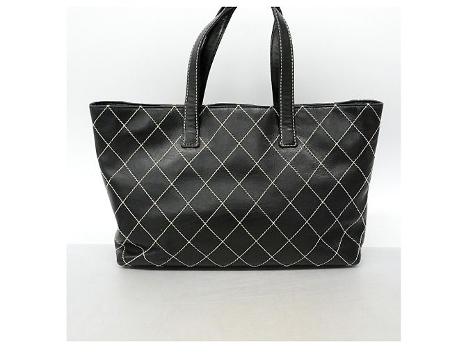 Saco Tote Chanel em couro Black Wild Stitch Preto - vista 12