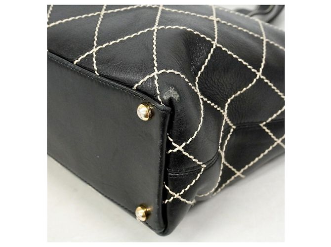 Saco Tote Chanel em couro Black Wild Stitch Preto - vista 6