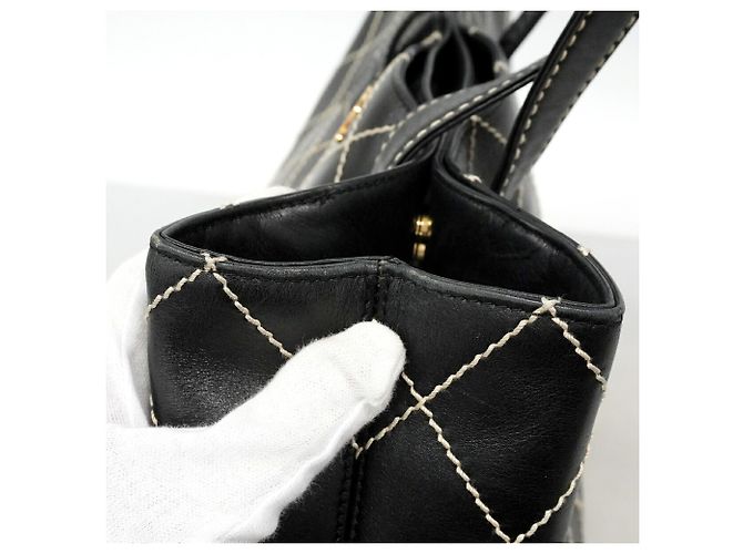 Saco Tote Chanel em couro Black Wild Stitch Preto - vista 7
