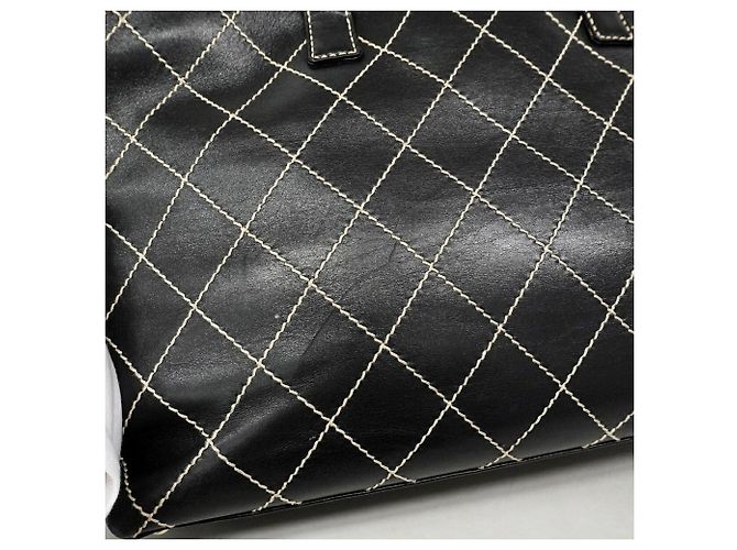 Saco Tote Chanel em couro Black Wild Stitch Preto - vista 9