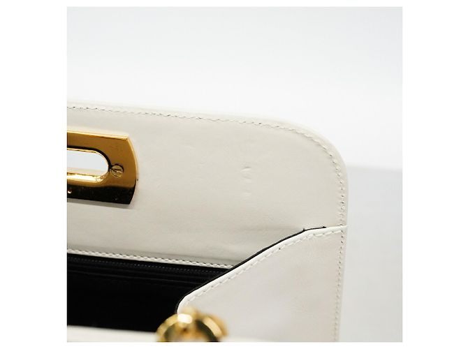 Borsa a tracolla in pelle Gancini bianca Salvatore Ferragamo - vista 8