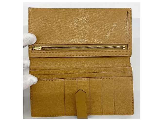 Hermès Hermes Bearn Soufflé langes Portemonnaie Braun - Ansicht 3