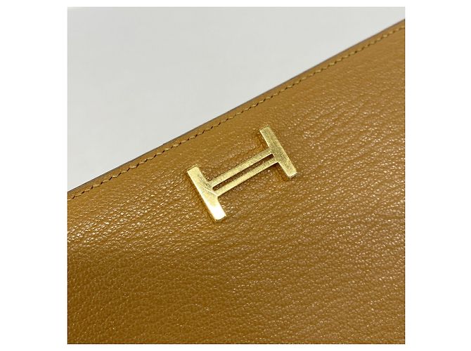 Hermès Hermes Bearn Soufflé langes Portemonnaie Braun - Ansicht 7