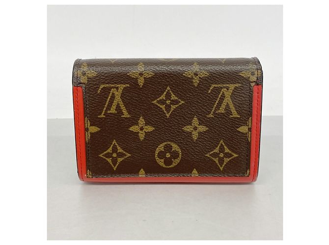 Louis Vuitton Monogram Portefeuille Flore Compact Wallet Rosso - vista 9