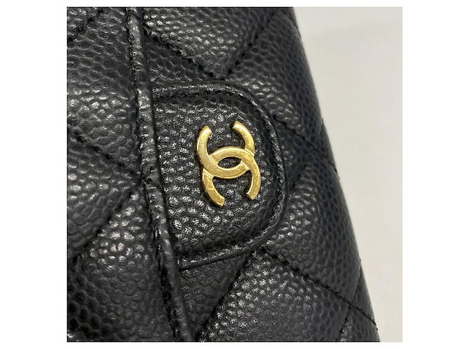 Timeless Portafoglio lungo Chanel in pelle di vitello granulata nera Nero - vista 7