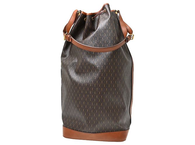 Autre Marque Saint Laurent Vintage Classic Monogram Drawstring Bucket Canvas Marron - vue 2