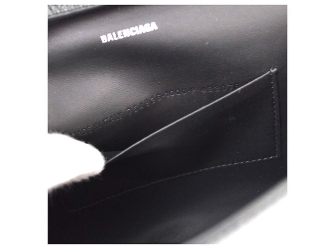 Cartera Balenciaga Logo con correa de piel grabada Negro - vista 4