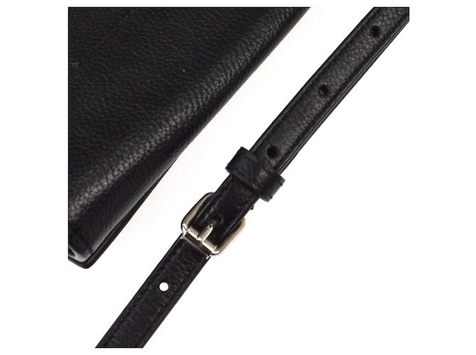 Cartera Balenciaga Logo con correa de piel grabada Negro - vista 5
