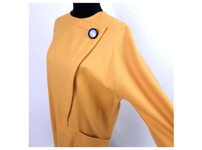 Pierre Cardin Space Age Wollkleid - Senfgelb - Ansicht 13