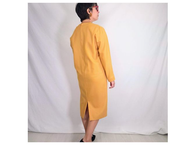 Pierre Cardin Space Age Wollkleid - Senfgelb - Ansicht 7