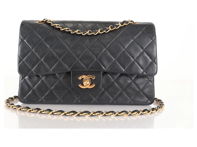 Chanel Vintage Classic Double Flap Quilted Lambskin Medium Schwarz - Ansicht 2