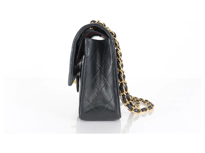 Chanel Vintage Classic Double Flap Quilted Lambskin Medium Schwarz - Ansicht 5