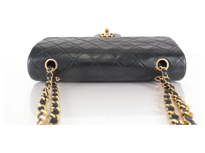 Chanel Vintage Classic Double Flap Quilted Lambskin Medium Schwarz - Ansicht 6