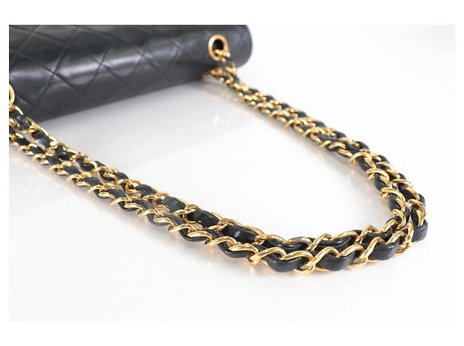 Chanel Vintage Classic Double Flap Quilted Lambskin Medium Schwarz - Ansicht 7
