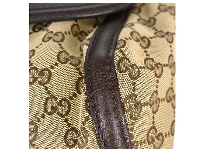Gucci Techno Horsebit Flap Hobo Leather Medium Beige - vista 6