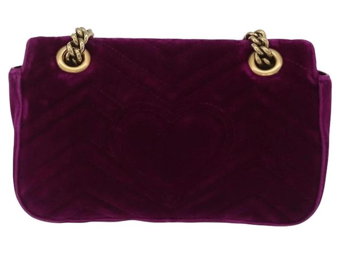 Gucci GG Marmont Matelassé Velvet Small Porpora - vista 2