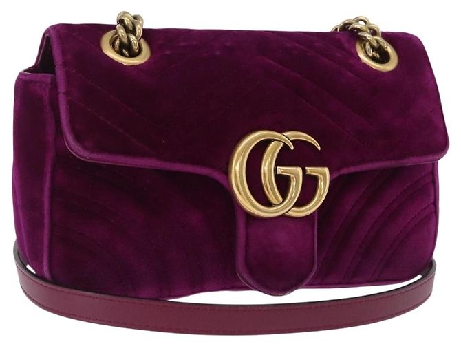 Gucci GG Marmont Matelassé Velvet Small Porpora - vista 3