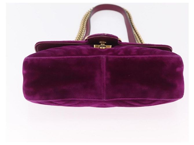 Gucci GG Marmont Matelassé Velvet Small Porpora - vista 4