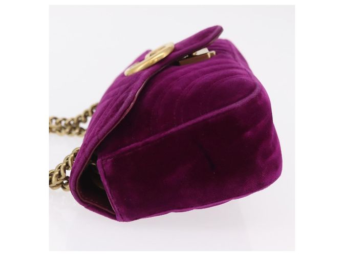 Gucci GG Marmont Matelassé Velvet Small Porpora - vista 6