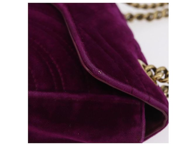 Gucci GG Marmont Matelassé Velvet Small Porpora - vista 7