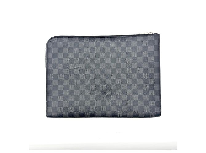 Louis Vuitton Zip Around Pochette Jour Damier Graphite GM Preto - vista 2