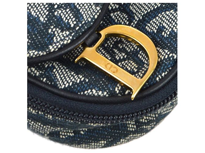 Christian Dior Saddle Zip Diorissimo Canvas Azul marino - vista 6