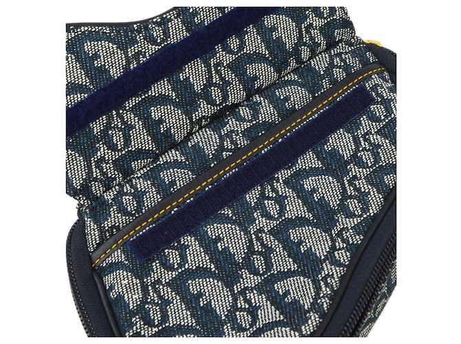 Christian Dior Saddle Zip Diorissimo Canvas Azul marino - vista 7