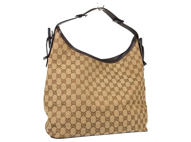 Gucci Creole Hobo GG Canvas Bege - vista 2