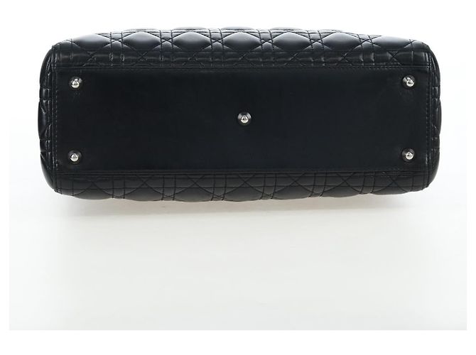 Christian Dior Lady Dior Lambskin Large Negro - vista 4
