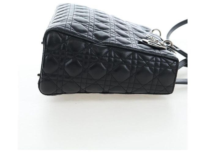Christian Dior Lady Dior Lambskin Large Negro - vista 6