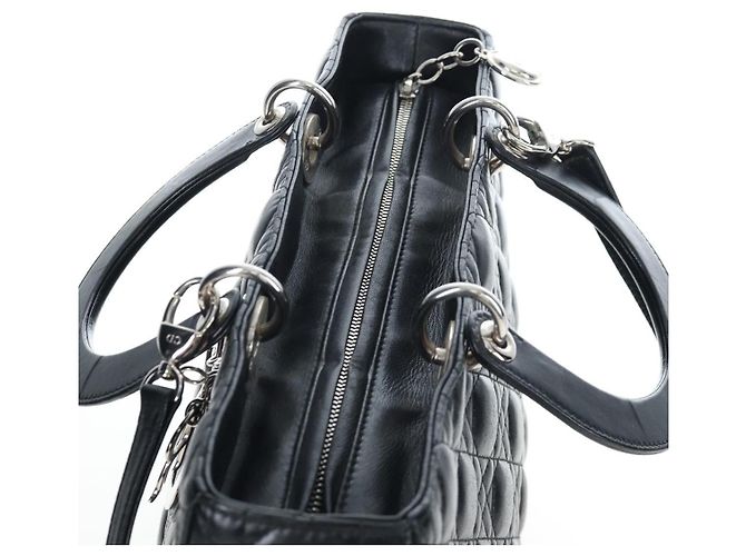 Christian Dior Lady Dior Lambskin Large Negro - vista 7