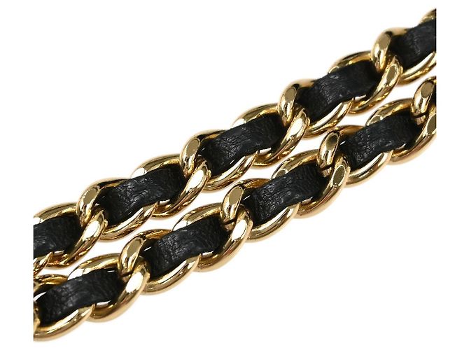 Chanel Chocolate Bar Mademoiselle Lock Chain Quilted velvet Nero - vista 6
