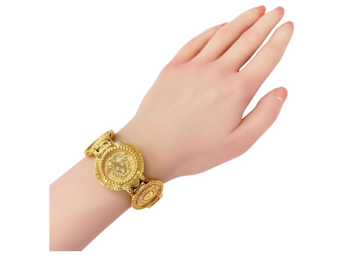 Medusa Relógio de pulso Versace banhado a ouro quartz - vista 2