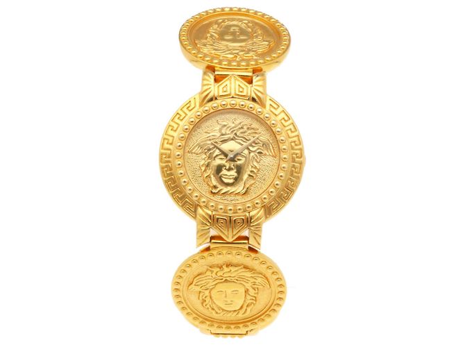 Medusa Relógio de pulso Versace banhado a ouro quartz - vista 5